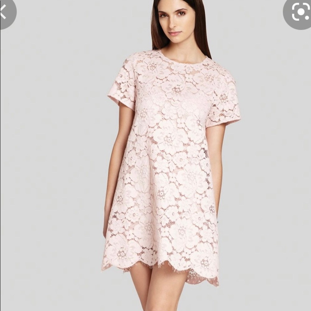 bcbgmaxazria diana pink lace dress